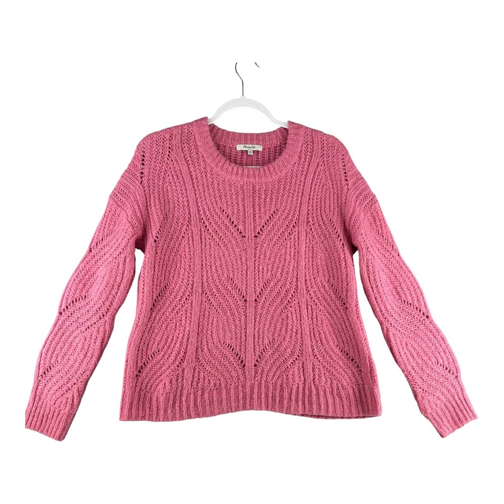 Madewell Pink Alpaca Blend Pullover Knit Sweater Womens Size XSmall Oversized‎